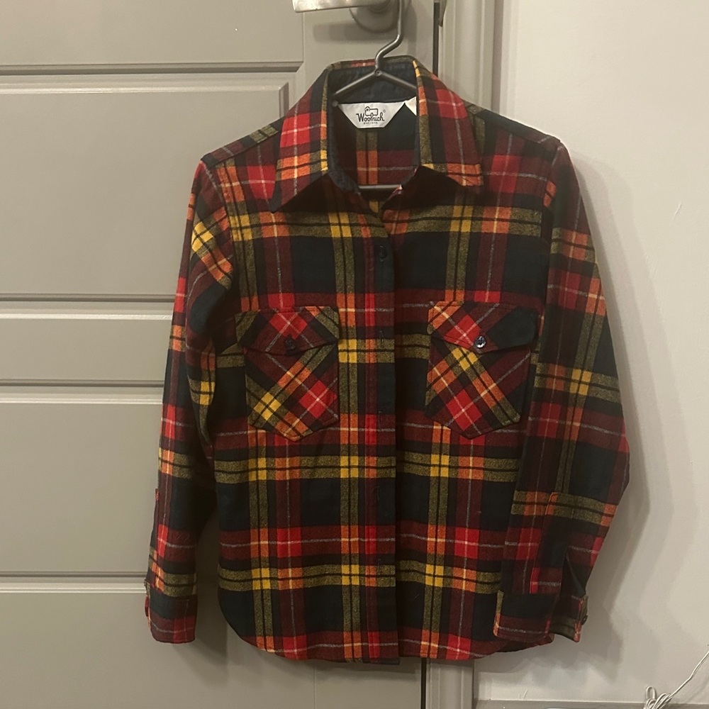 Plaid Flannel Shirt in Red and Yellow